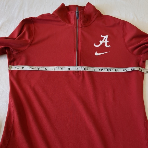 Nike women's Alabama lightweight 1/4 zip pullover shirt red/white, size M - Picture 13 of 14